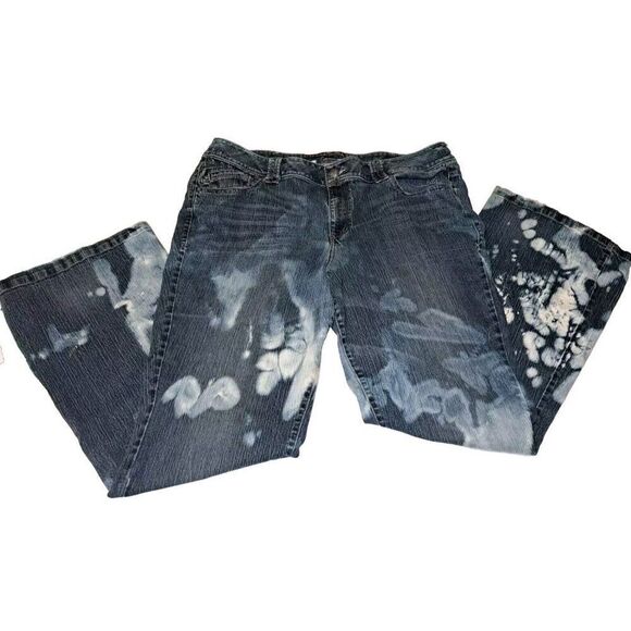 Lane Bryant Women's Size 22 Blue Flare Jeans 44x32 Custom Bleached - Picture 1 of 7